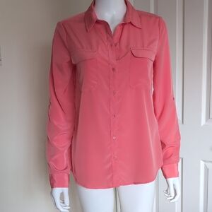 Old Navy Coral Long Sleeve Blouse SzSP Like New